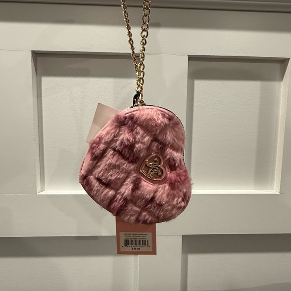 Juicy Couture Pink Heart-Shaped Furry Coin Purse - Picture 2 of 10